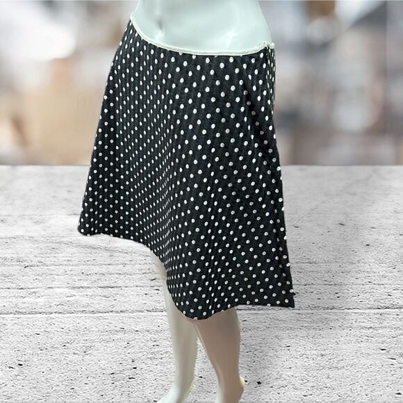MSSP Max Studio Specialty Product Black Polka Dot Strip Skirt - Picture 9 of 10